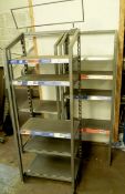 3 x slimline promo shelving units, 650mm wide x 450 deep x 1700 high