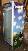 Single door ISA display freezer, untested, Ben & Jerrys branding