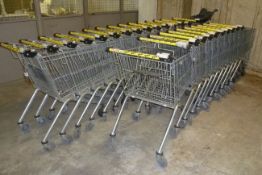 Wanzl 185L shop trolleys + coin mech (some oxidisation of metal) 26 of