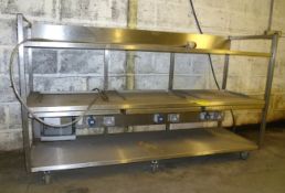 Stainless 2m mobile trolley