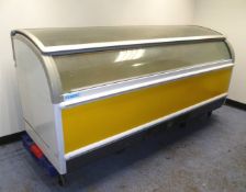 Novum 2.2m chest freezer, yellow trim, curved top, tested