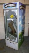 Single door ISA display freezer, untested, Ben & Jerrys branding