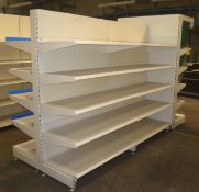 *Eden/Tegometall 2500mm gondola run, 5 x 570 deep shelves, 1900 high + 1 x 1250 wide promo end bay