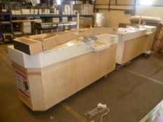 5m Corian top convenience store counter (split) 2 basket wells