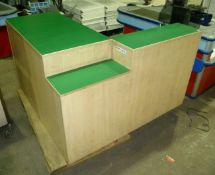 L shaped shop counter