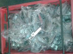 Box containing large quantity of Chrome 150mm slatwall shelf brackets
