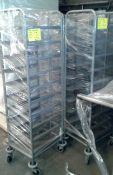3 x mobile tray clearing trolleys