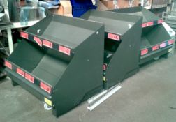 3 x 1230mm long mobile fruit and veg stands