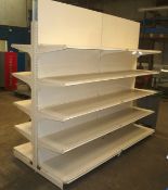 *Claires shelving, 2400mm gondola run, 600 deep base shelf + 4 x 450 upper shelves