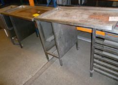 2 x tables for dishwasher passthrough system