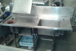 Dishwasher pass through table / sink