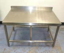 Low level stainless steel table 1m x 700 x 600 high