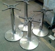4 x round chrome table bases