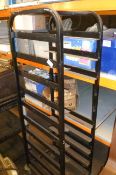 Black mobile tray clearing trolley