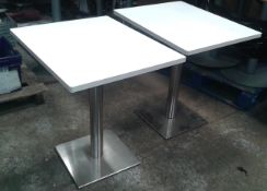 2 x Stainless steel table bases