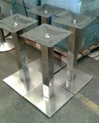 4 x square chrome table bases
