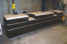 4300mm long Corian topped shop counter