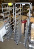 2 x tray clearing mobile stands