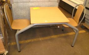 Fixed double café chairs/table seat