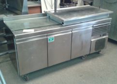 Olis undercounter / prep 3 door st/steel freezer