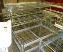 2 x dump bins wire, with overhead shelf 1.2 x 800