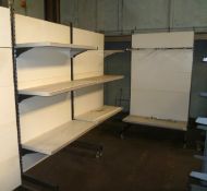*3 x Tegometall shelving display units on wheels, 1250mm x 2300 high