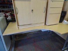 5 Piece Office Suite comprising of L Shape Desk with Right Hand Return -Stationery Cabinet - Stand