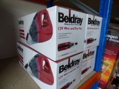 *4 Boxed Beldray 12v Wet & Dry Handheld Vacs