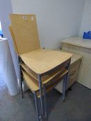 *4 Beech Chairs on Silver Frames