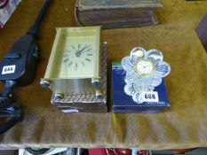Brass Mantle Clock & Another