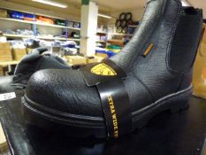 *Pair of WS Industrial Footwear Black Leather Dealer Boots Size 10