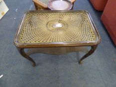 Mahogany Bergere Topped Occasional Table