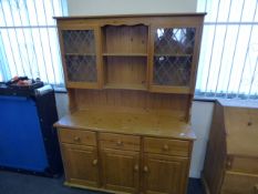 Pine Display Cabinet over Sideboard