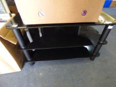 Black Glass TV & Video Stand