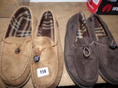*2 Pairs of Size 11-12 & 9-10 Moccasin Slippers