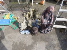Collection of Concrete & Other Garden Ornaments