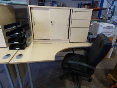 *5 Piece Office Suite comprising of L Shape Desk with Right Hand Return -Stationery Cabinet -