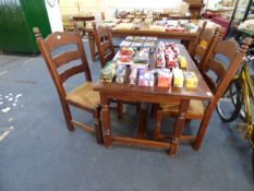 Oak Dining Room Table & 4 Chairs