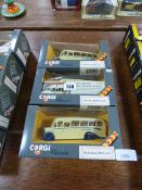 3 Boxed Corgi Bedford Type OB Coaches