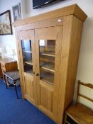 Solid Oak Display Cabinet