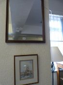 Mirror & Framed Print Depicting a Galleon