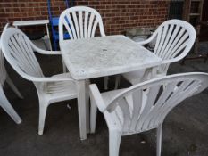 White Plastic Garden Patio Set