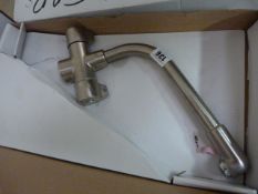 *Brushed Stainless Steel Mono Block Swan Neck Tap