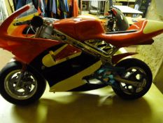 Petrol Driven Mini Moto Motorcycle - Red & White