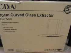 *CDA 70cm Curved Glass Domestic Extractor Model ECP72SS