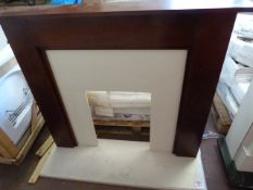 Hardwood Fire Surround with Simulated Marble Hearth