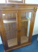 Glazed Pine Display Cabinet