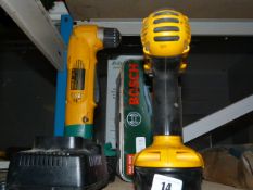 Pair of Dewalt Cordless Drills & Bosch Cordless Tool