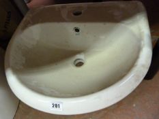 *White Porcelain Wash Hand Basin with Single Tap Hole