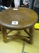 3 Leg Oak Stool